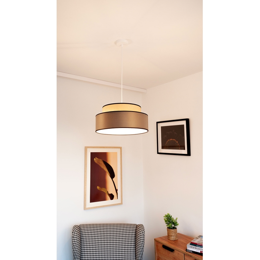 Lustra ar auklu GRACE 1xE27/60W/230V bēša/brūna