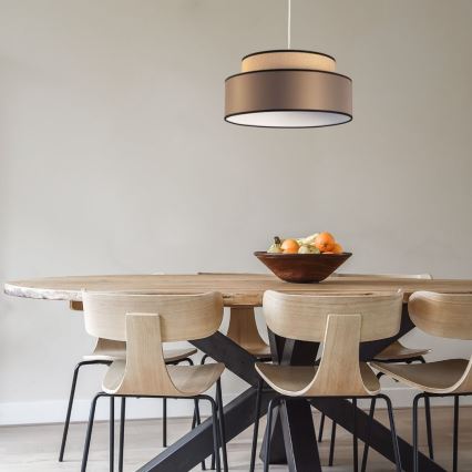 Lustra ar auklu GRACE 1xE27/60W/230V bēša/brūna