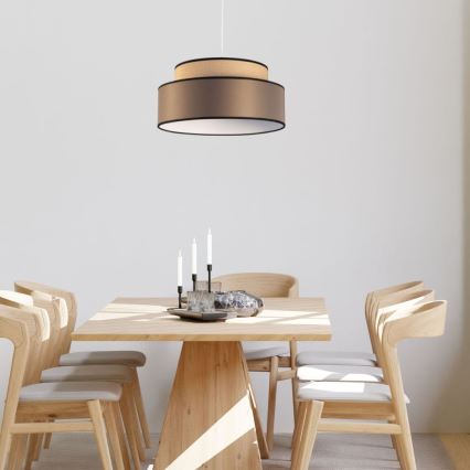 Lustra ar auklu GRACE 1xE27/60W/230V bēša/brūna