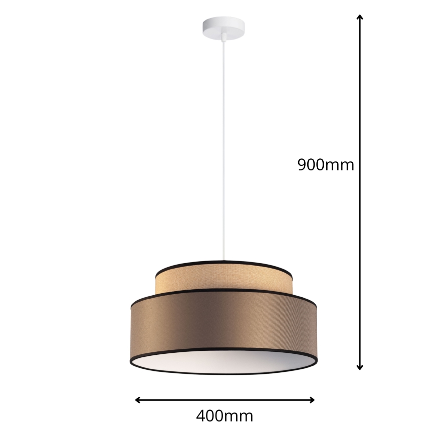Lustra ar auklu GRACE 1xE27/60W/230V bēša/brūna