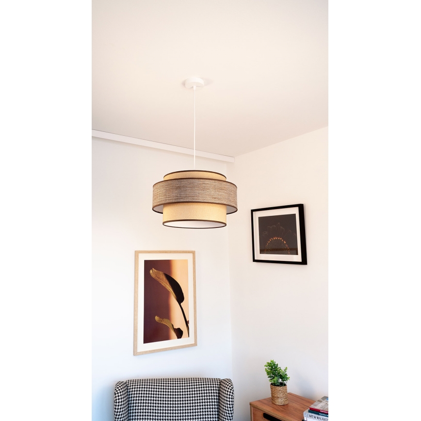Lustra ar auklu GRACE 1xE27/60W/230V bēša/brūna