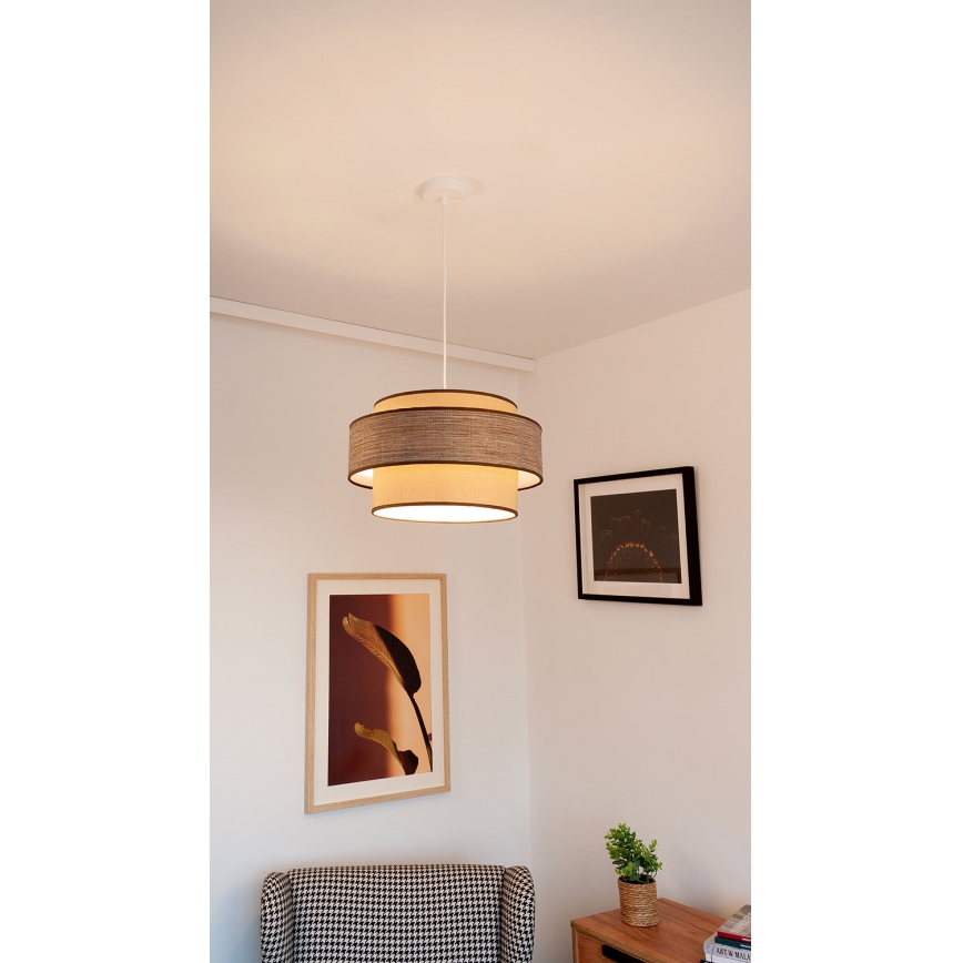 Lustra ar auklu GRACE 1xE27/60W/230V bēša/brūna