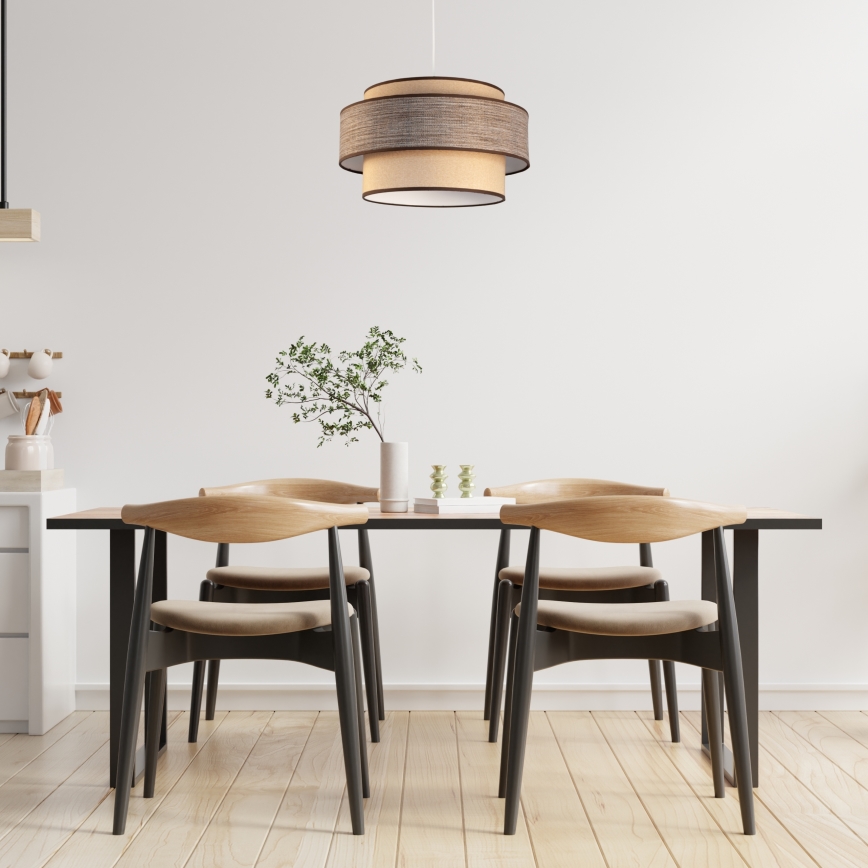 Lustra ar auklu GRACE 1xE27/60W/230V bēša/brūna