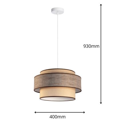 Lustra ar auklu GRACE 1xE27/60W/230V bēša/brūna