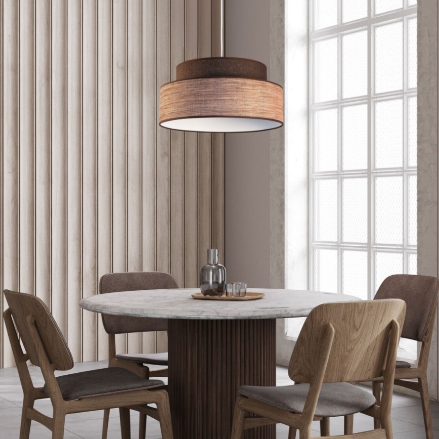 Lustra ar auklu GRACE 1xE27/60W/230V brūna/bēša