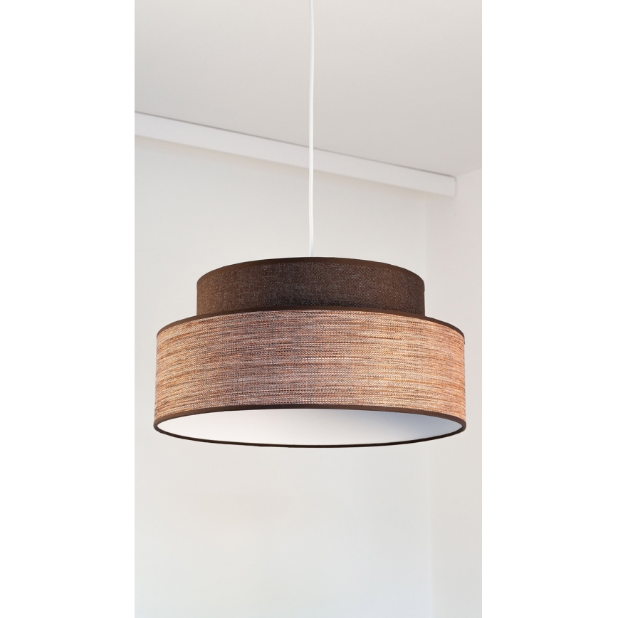 Lustra ar auklu GRACE 1xE27/60W/230V brūna/bēša