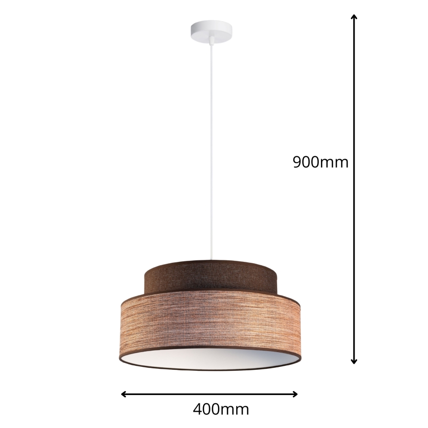 Lustra ar auklu GRACE 1xE27/60W/230V brūna/bēša