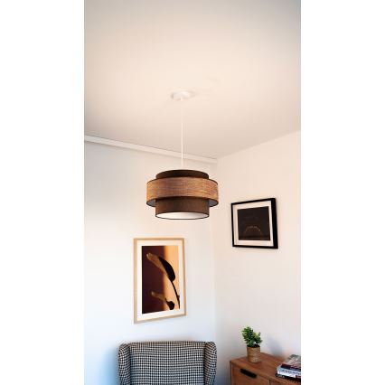 Lustra ar auklu GRACE 1xE27/60W/230V brūna/bēša