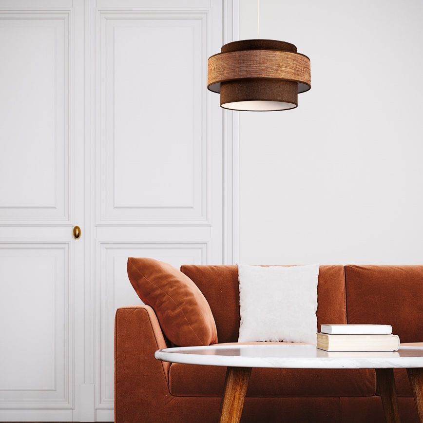 Lustra ar auklu GRACE 1xE27/60W/230V brūna/bēša