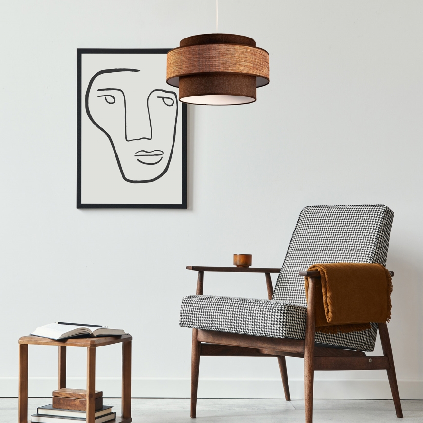 Lustra ar auklu GRACE 1xE27/60W/230V brūna/bēša