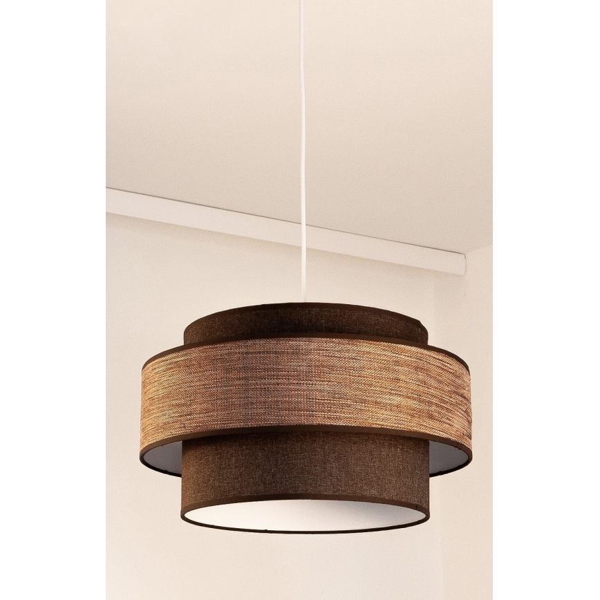 Lustra ar auklu GRACE 1xE27/60W/230V brūna/bēša