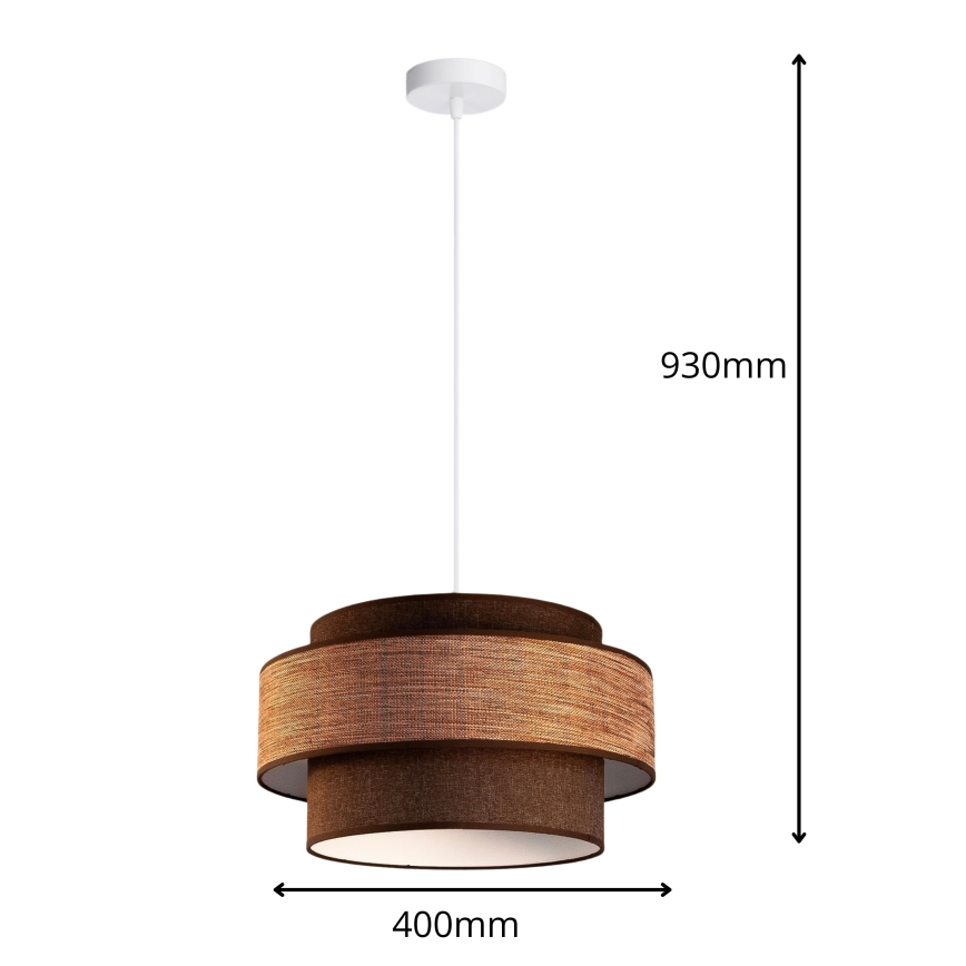 Lustra ar auklu GRACE 1xE27/60W/230V brūna/bēša