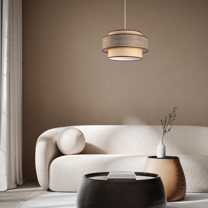 Lustra ar auklu GRACE 1xE27/60W/230V d. 40 cm bēša/brūna
