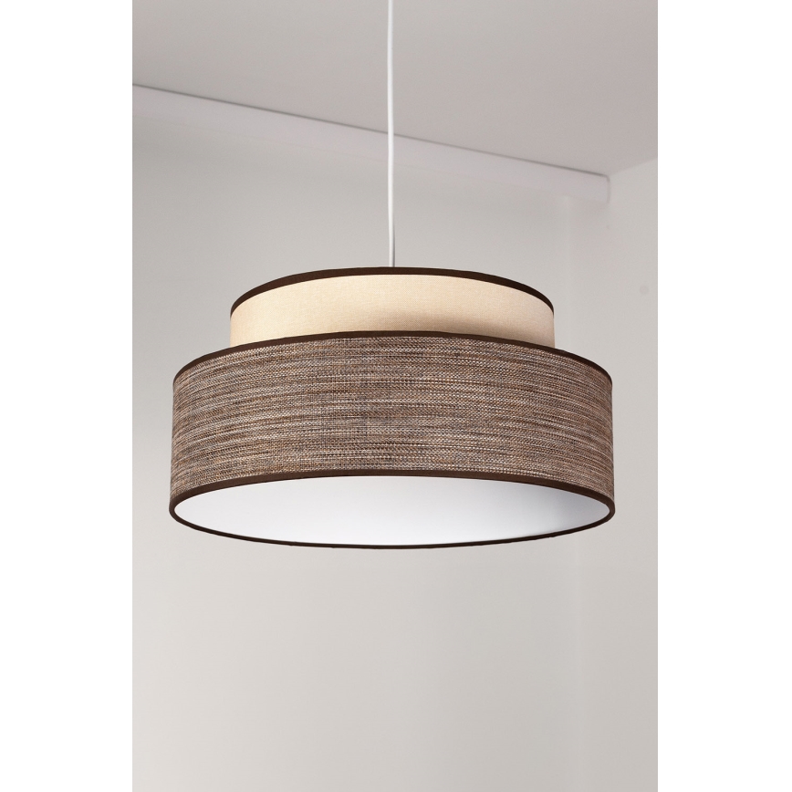 Lustra ar auklu GRACE 1xE27/60W/230V d. 40 cm krēmkrāsa/brūna