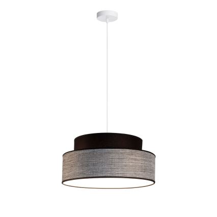 Lustra ar auklu GRACE 1xE27/60W/230V d. 40 cm melna/pelēka
