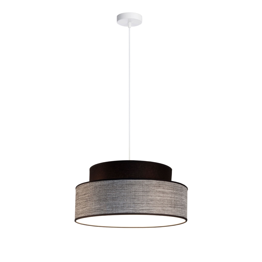 Lustra ar auklu GRACE 1xE27/60W/230V d. 40 cm melna/pelēka