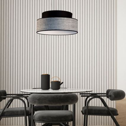 Lustra ar auklu GRACE 1xE27/60W/230V d. 40 cm melna/pelēka