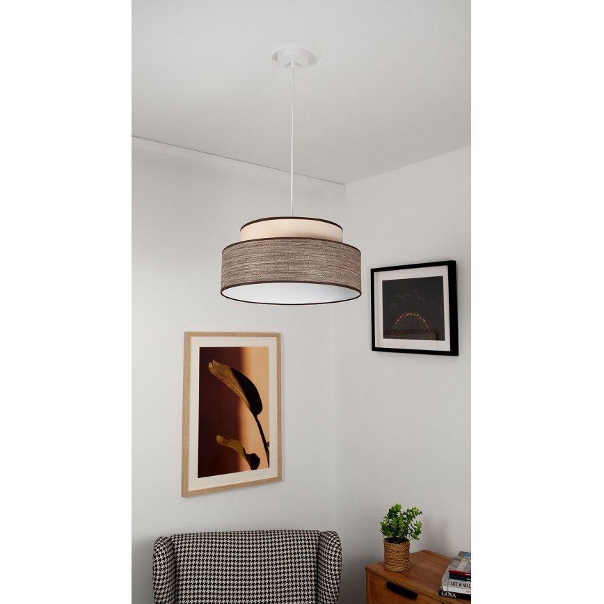 Lustra ar auklu GRACE 1xE27/60W/230V krēmkrāsa/brūna