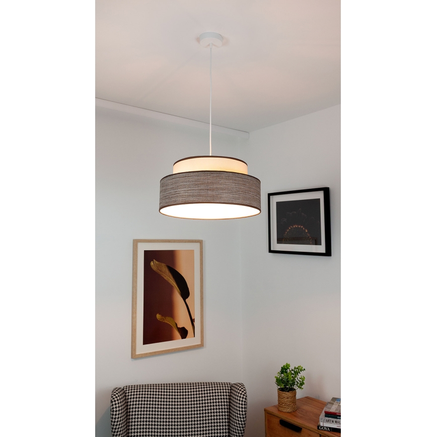 Lustra ar auklu GRACE 1xE27/60W/230V krēmkrāsa/brūna