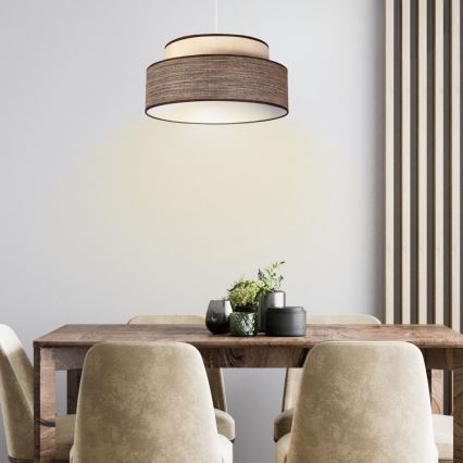 Lustra ar auklu GRACE 1xE27/60W/230V krēmkrāsa/brūna