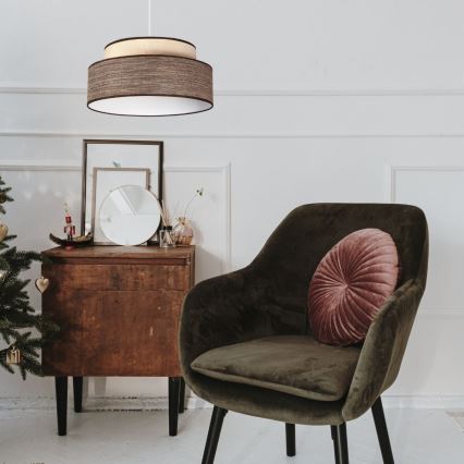 Lustra ar auklu GRACE 1xE27/60W/230V krēmkrāsa/brūna