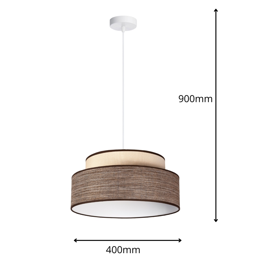 Lustra ar auklu GRACE 1xE27/60W/230V krēmkrāsa/brūna