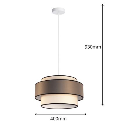 Lustra ar auklu GRACE 1xE27/60W/230V krēmkrāsa/brūna