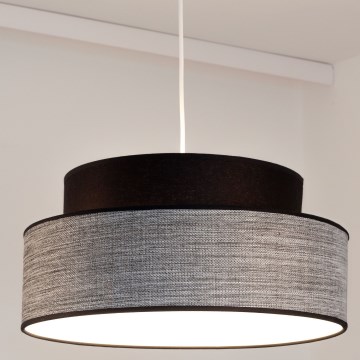 Lustra ar auklu GRACE 1xE27/60W/230V melna/pelēka