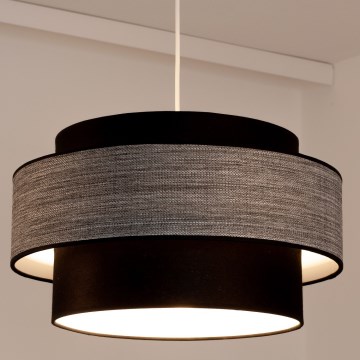 Lustra ar auklu GRACE 1xE27/60W/230V melna/pelēka
