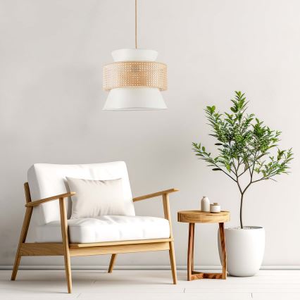 Lustra ar auklu GRENADA 1xE27/20W/230V d. 40 cm bēša