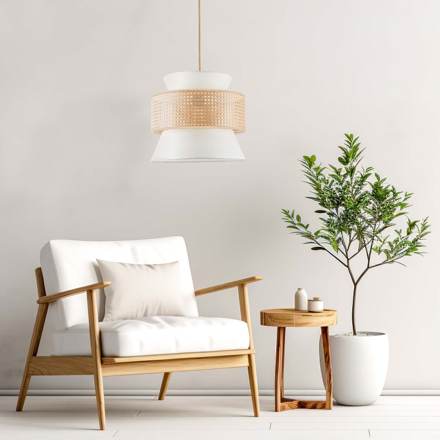Lustra ar auklu GRENADA 1xE27/20W/230V d. 40 cm bēša