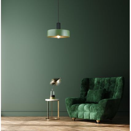Lustra ar auklu HAKI 1xE27/60W/230V zaļa/melna