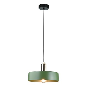 Lustra ar auklu HAKI 1xE27/60W/230V zaļa/melna/spīdīgi hromēts