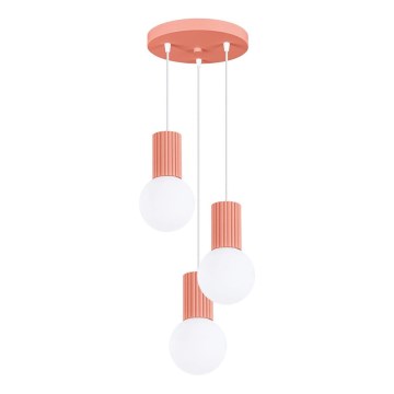 Lustra ar auklu HALO 3xG9/8W/230V d. 25 cm rozā