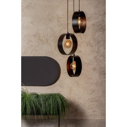 Lustra ar auklu HAPPY 3xE27/60W/230V melna