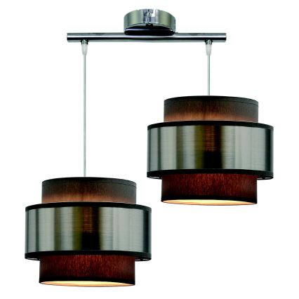 Lustra ar auklu HARE 2xE27/60W/230V pelēka/matēts hroms