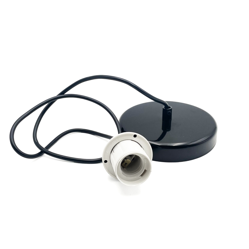Lustra ar auklu HARMA 1xE27/15W/230V d. 14 cm balta/melna