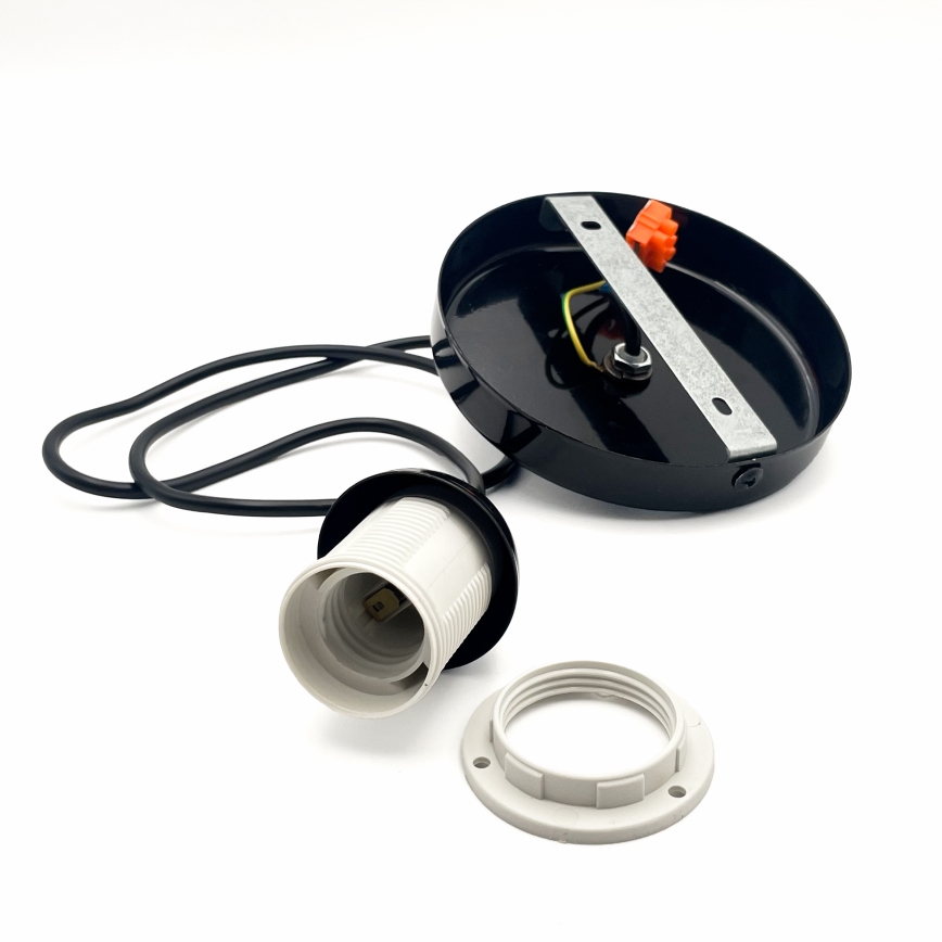 Lustra ar auklu HARMA 1xE27/15W/230V d. 14 cm balta/melna