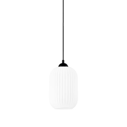 Lustra ar auklu HARMA 1xE27/15W/230V d. 14 cm balta/melna