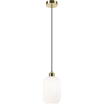 Lustra ar auklu HARMA 1xE27/15W/230V d. 14 cm balta/zelta