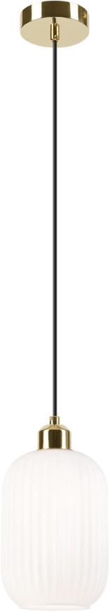 Lustra ar auklu HARMA 1xE27/15W/230V d. 14 cm balta/zelta