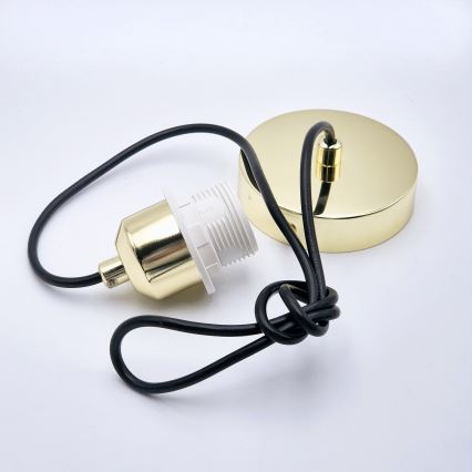 Lustra ar auklu HARMA 1xE27/15W/230V d. 14 cm balta/zelta
