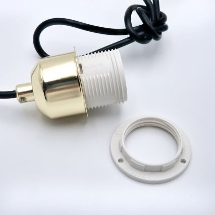 Lustra ar auklu HARMA 1xE27/15W/230V d. 14 cm balta/zelta