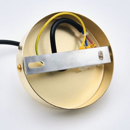 Lustra ar auklu HARMA 1xE27/15W/230V d. 14 cm balta/zelta