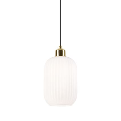 Lustra ar auklu HARMA 1xE27/15W/230V d. 14 cm balta/zelta