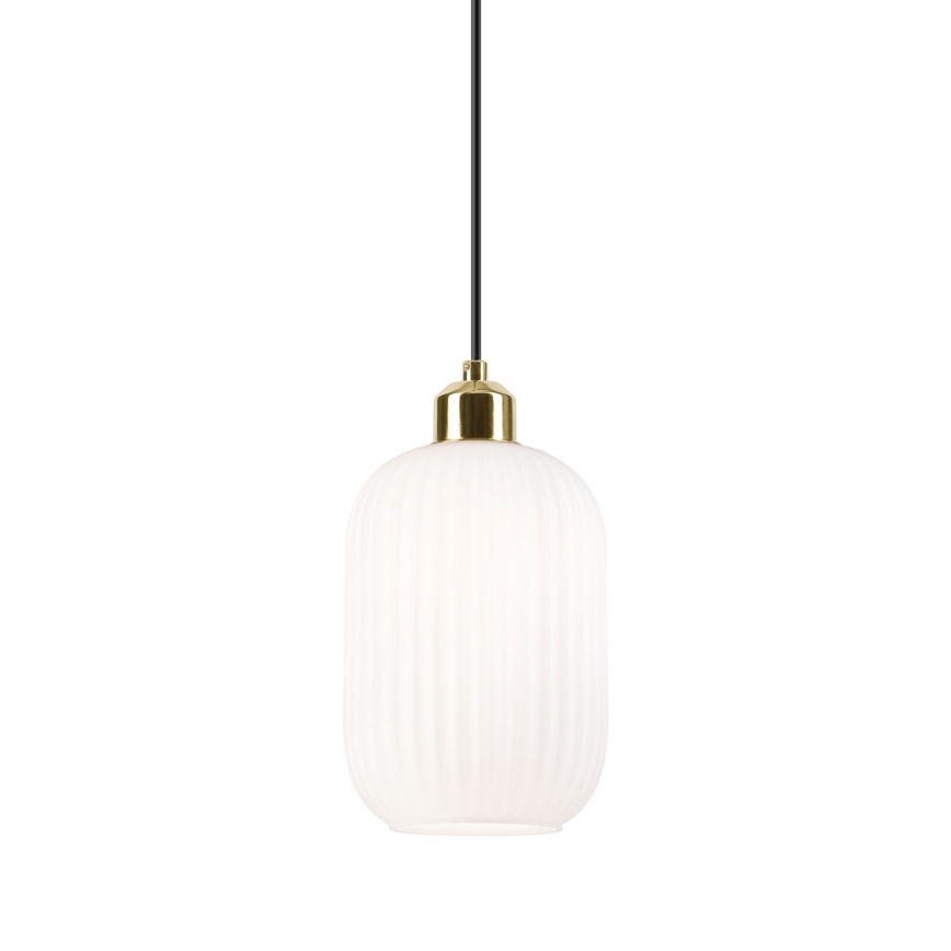 Lustra ar auklu HARMA 1xE27/15W/230V d. 14 cm balta/zelta