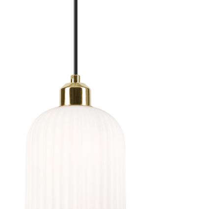 Lustra ar auklu HARMA 1xE27/15W/230V d. 14 cm balta/zelta