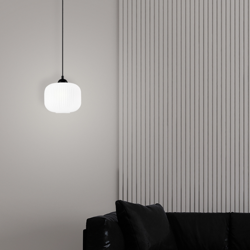 Lustra ar auklu HARMA 1xE27/15W/230V d. 20 cm balta/melna