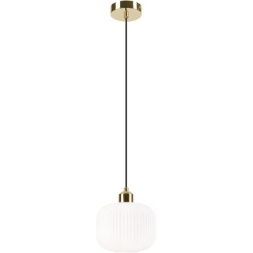 Lustra ar auklu HARMA 1xE27/15W/230V d. 20 cm balta/zelta