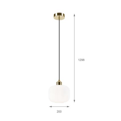 Lustra ar auklu HARMA 1xE27/15W/230V d. 20 cm balta/zelta
